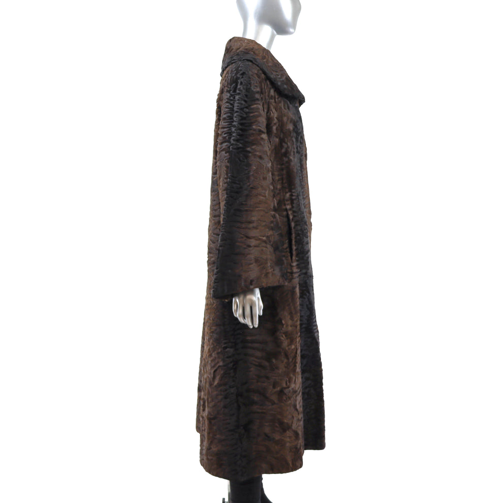 Brown Swakara Lamb Coat- Size M – VintageFurs