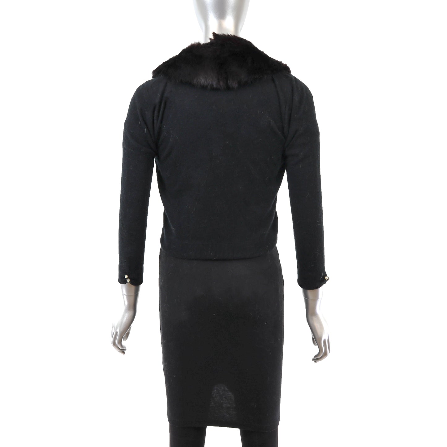 Black Sweater with Rabbit Collar- Size XS