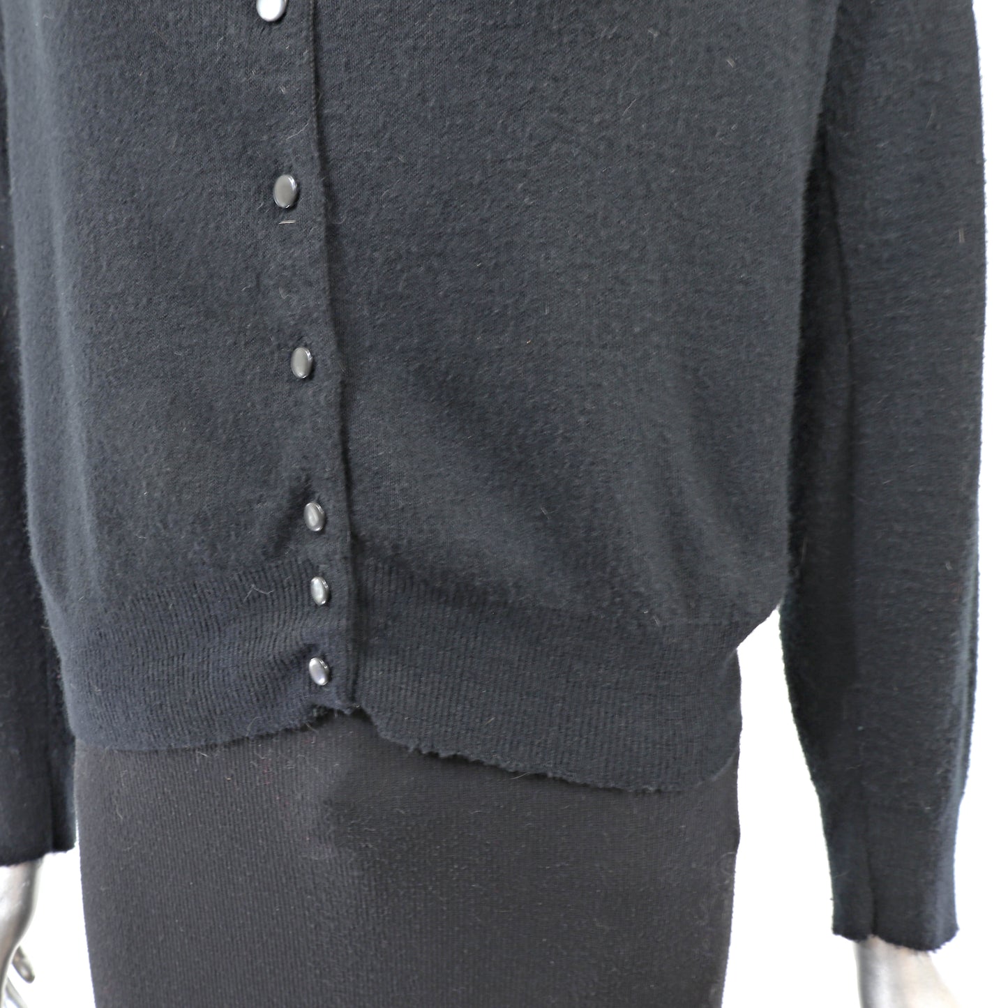 Black Sweater with Fox Collar- Size S