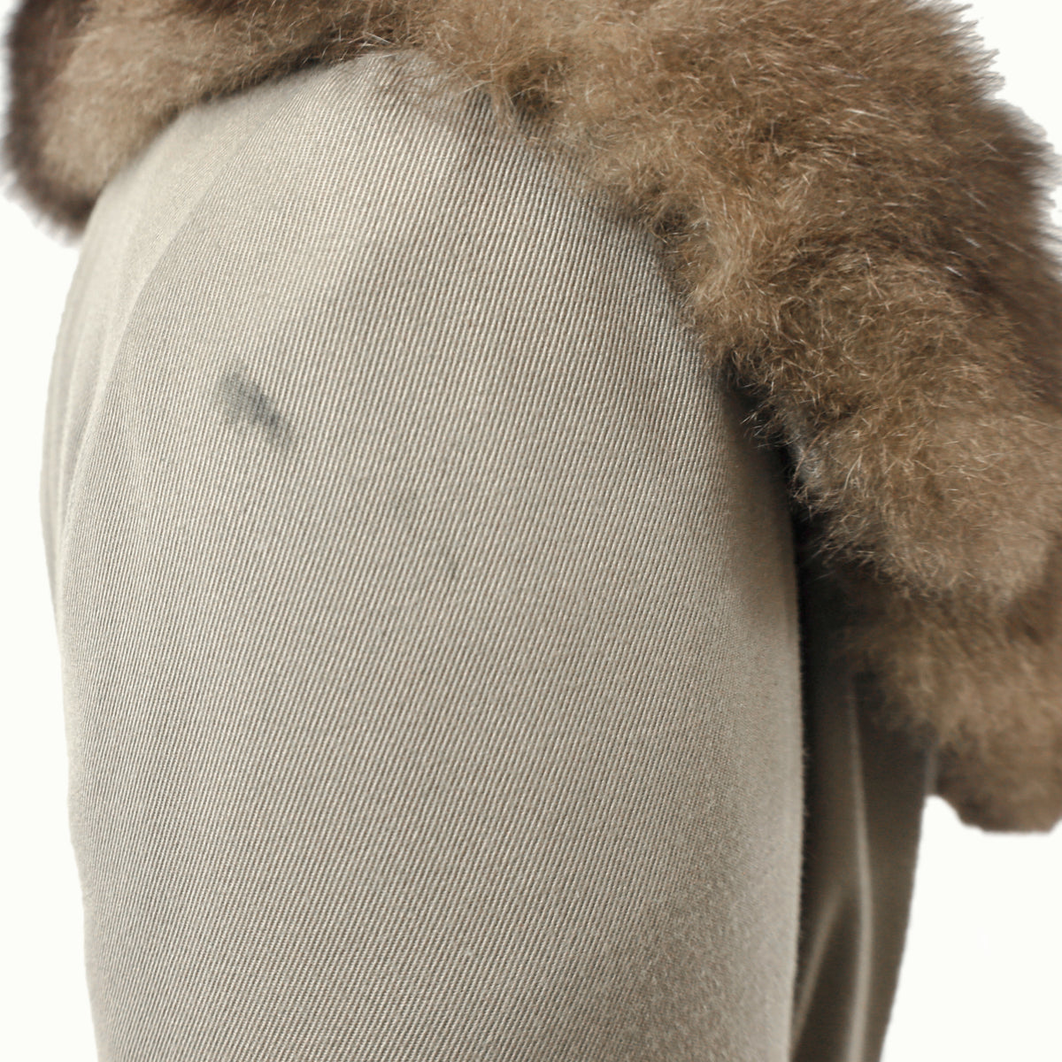 Taffeta Coat with Sheared Nutria Detachable Lining and Opossum Collar- Size S-M
