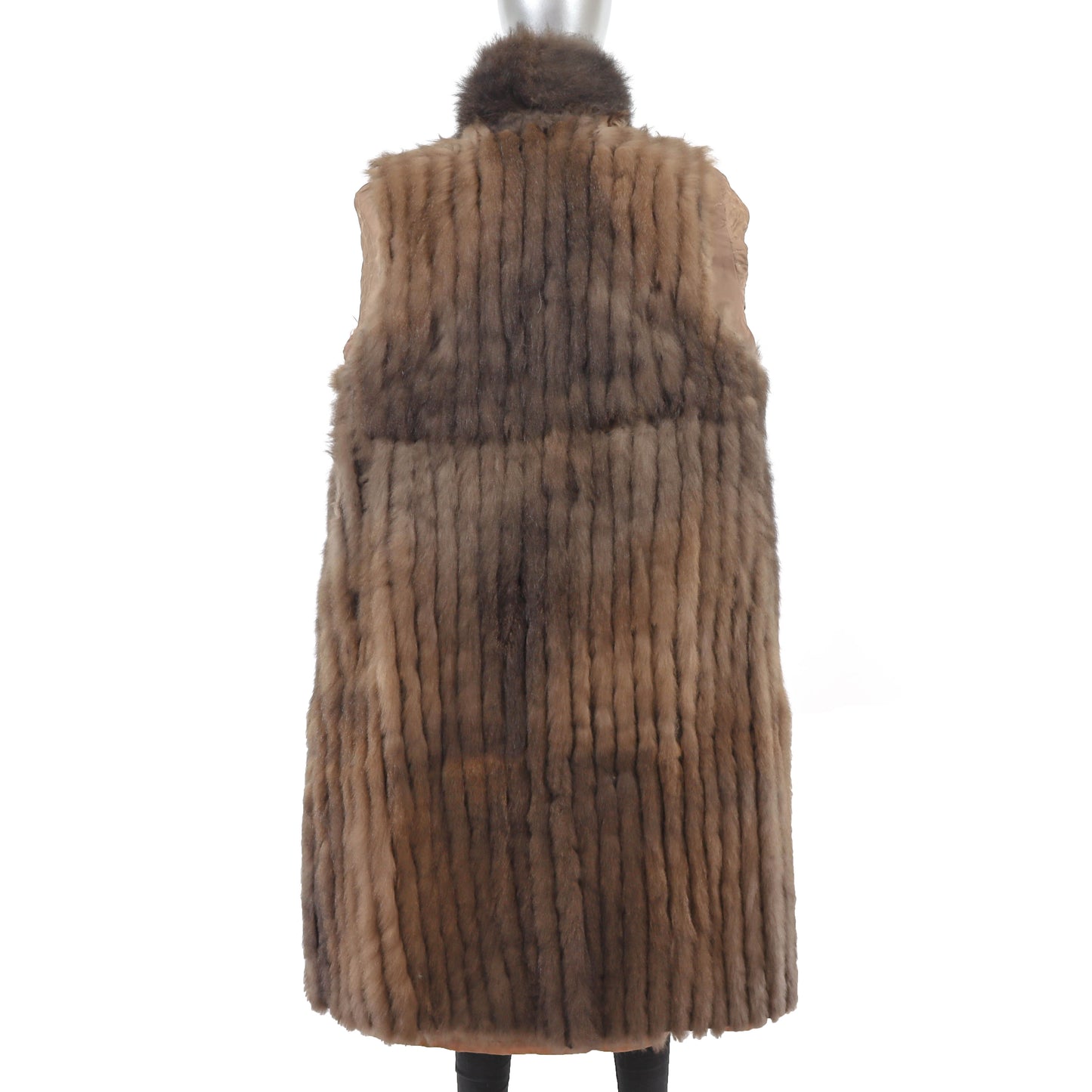 Taffeta Coat with Removable Opossum Lining- Size L