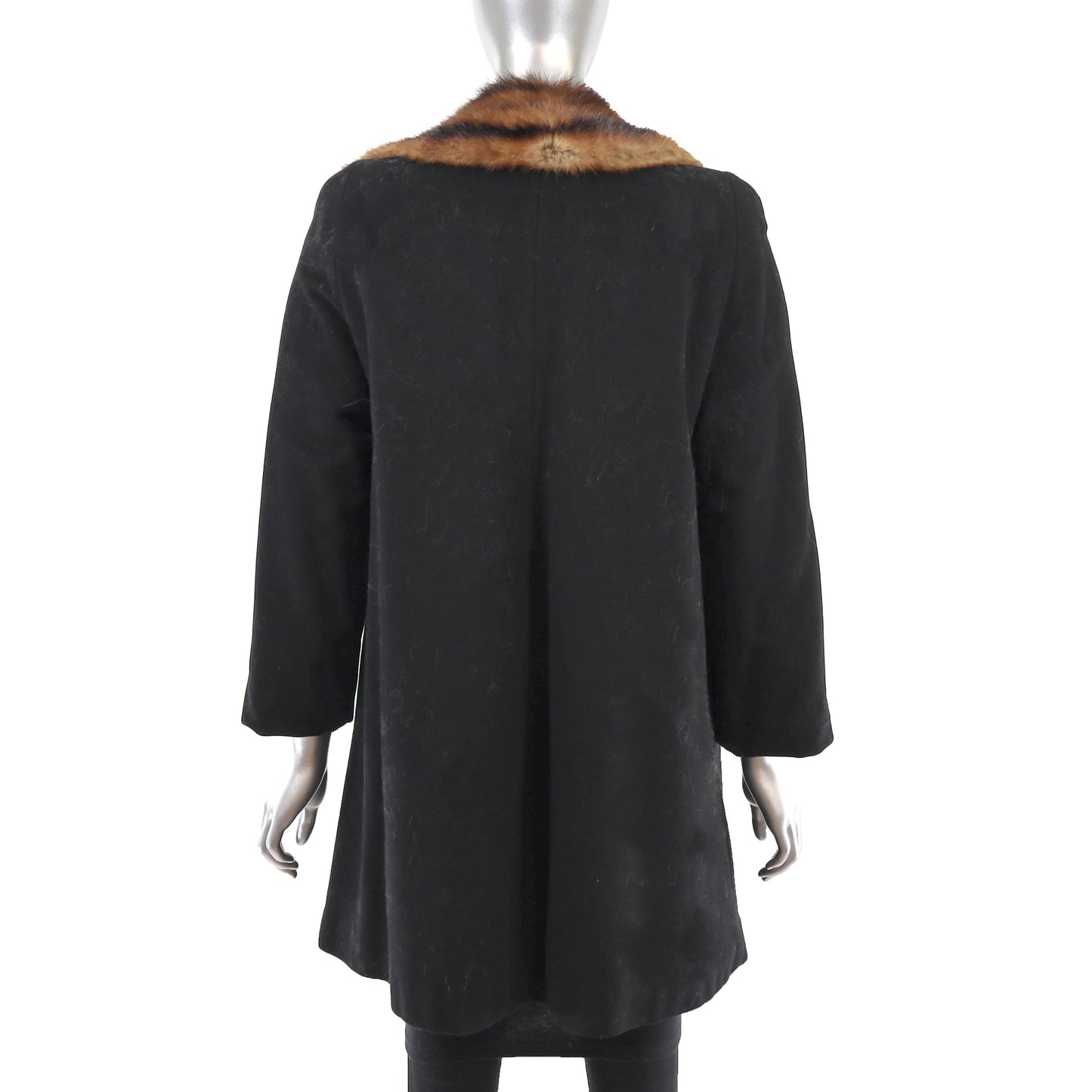 Wool Coat with Chinese Mink Lining- Size M
