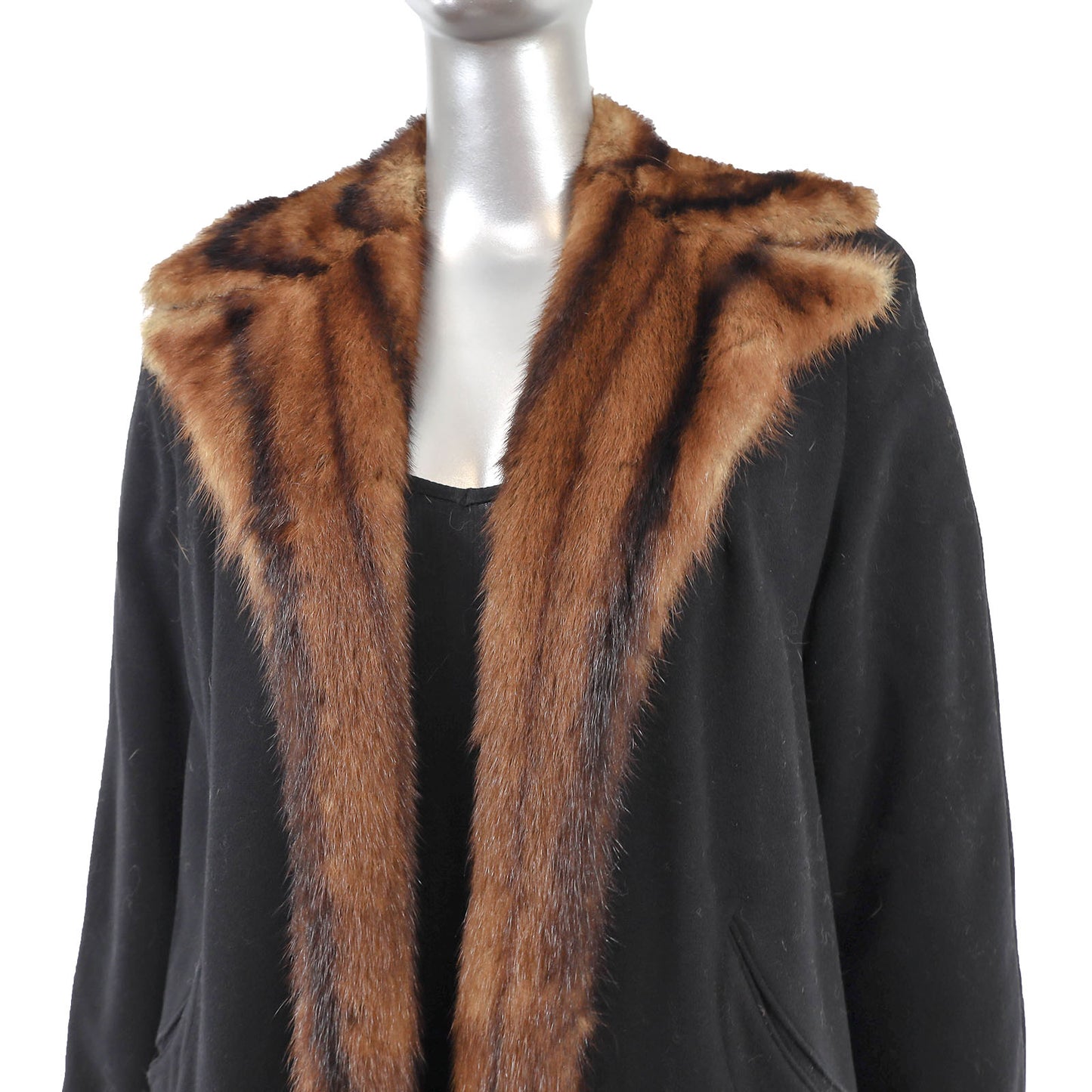 Wool Coat with Chinese Mink Lining- Size M