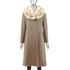 Light Brown Wool Coat with Fox Collar- Size S