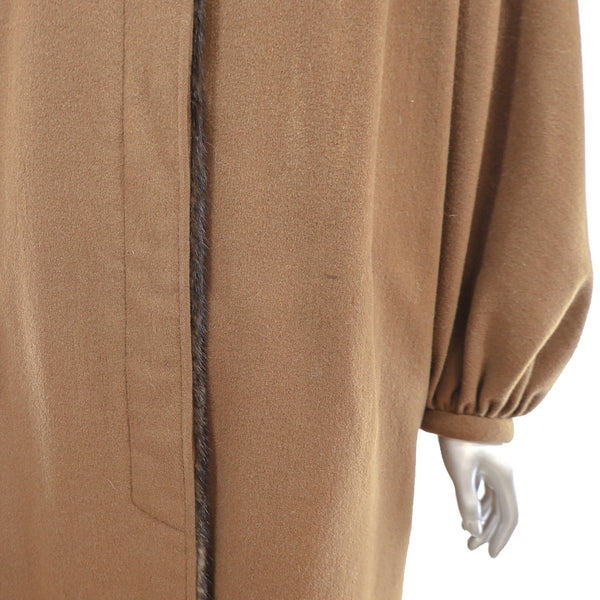 Wool Coat with Mink Lining and Sable Collar- Size XL