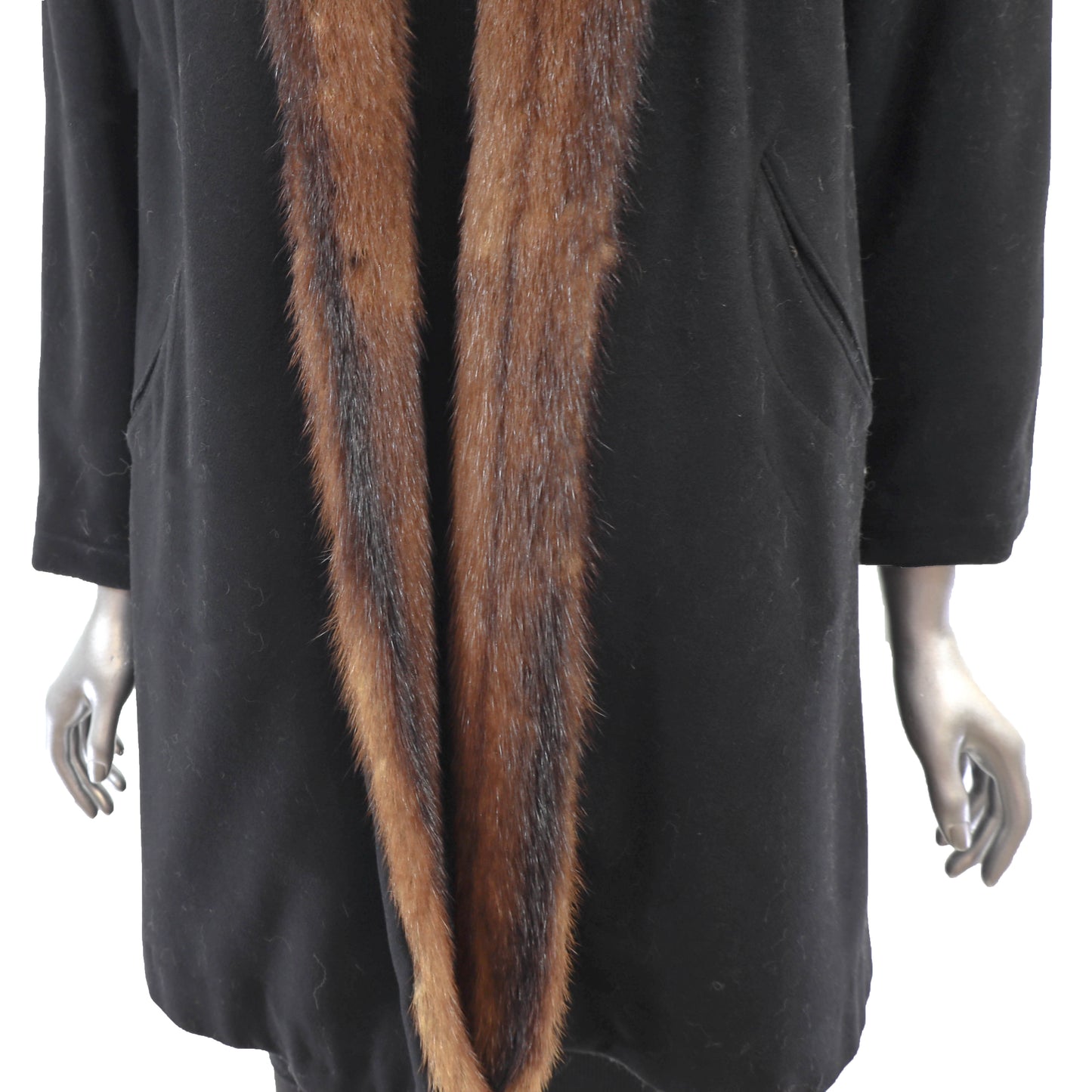 Wool Coat with Chinese Mink Lining- Size M