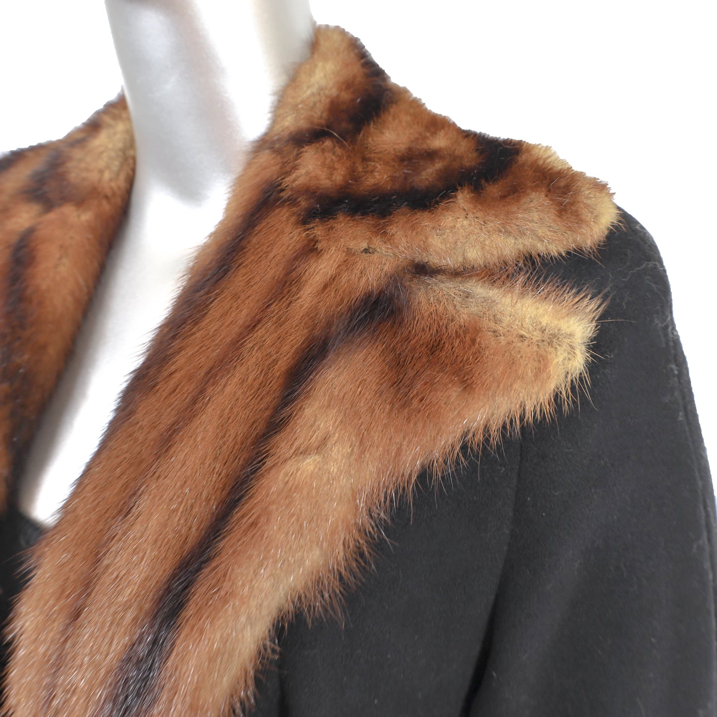 Wool Coat with Chinese Mink Lining- Size M
