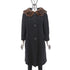 Wool Coat with Mink Collar- Size L