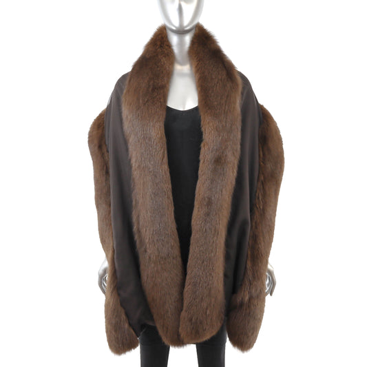 Brown Wrap with Fox Trim- Size Free