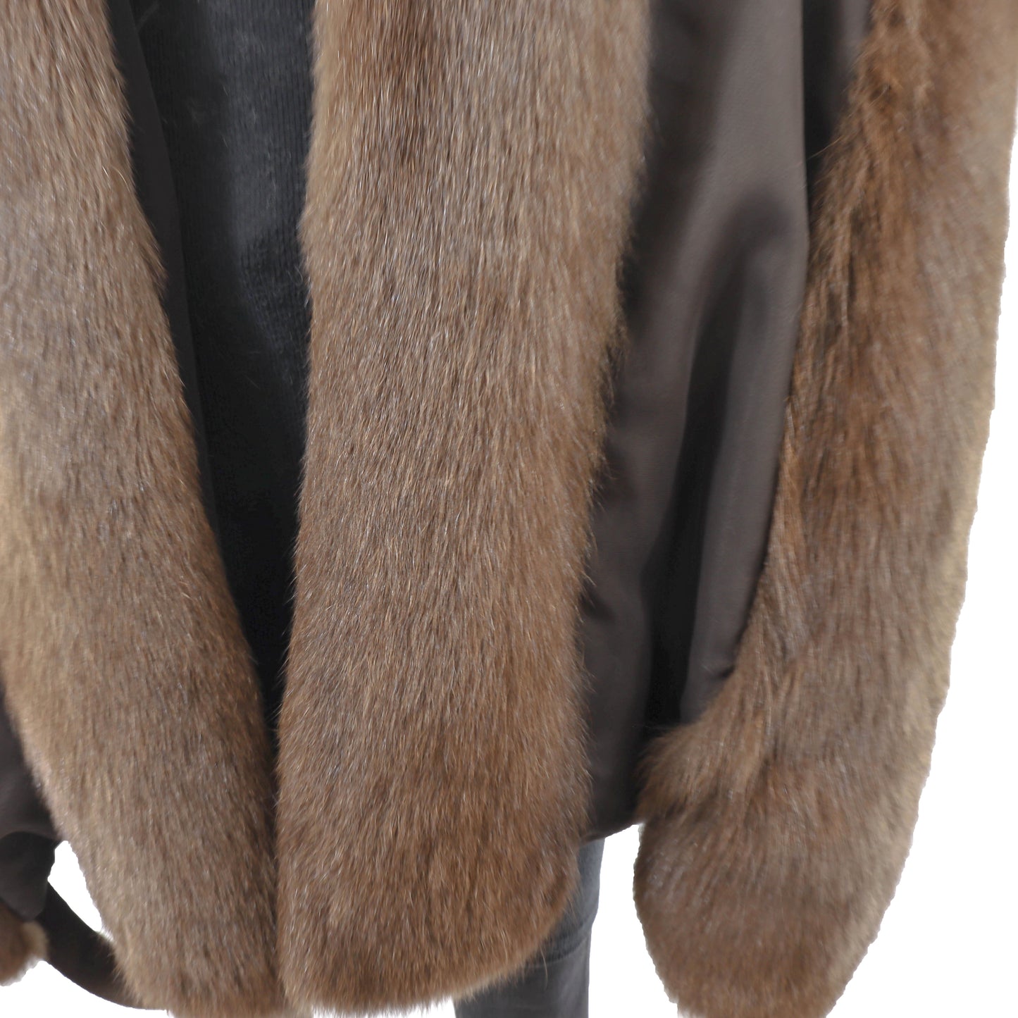 Brown Wrap with Fox Trim- Size Free