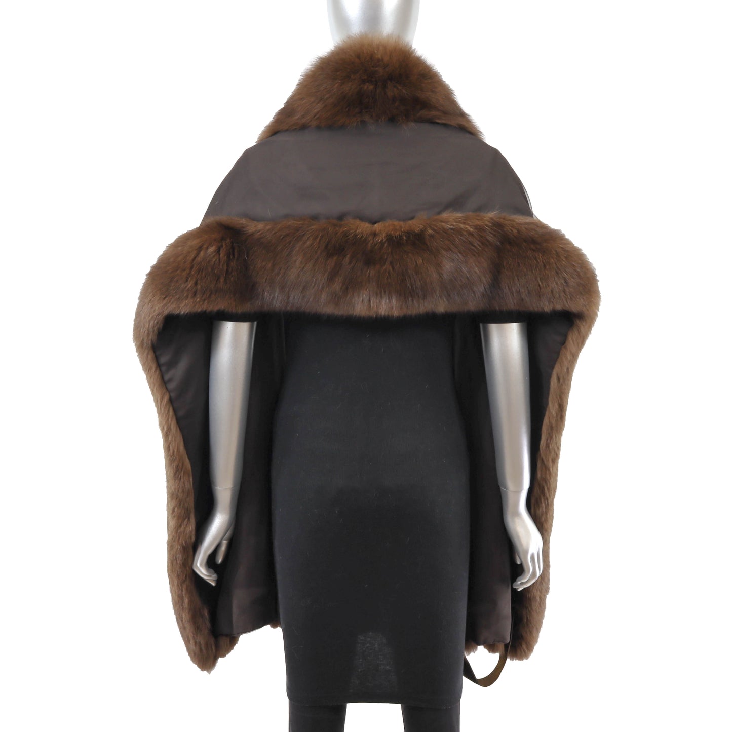 Brown Wrap with Fox Trim- Size Free