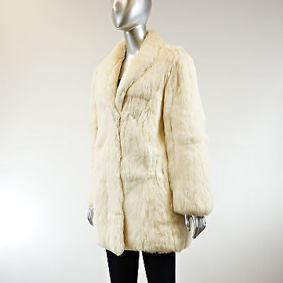 White Rabbit Fur Coat 3/4 - Size L - Pre-Owned