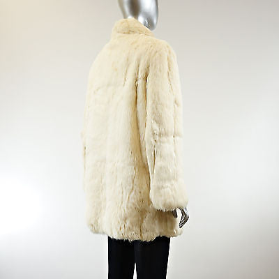 White Rabbit Fur Coat 3/4 - Size L - Pre-Owned