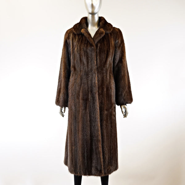 Mahogany Mink Fur Coat - Size S - Pre-Owned