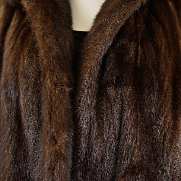 Mahogany Mink Fur Coat - Size S - Pre-Owned