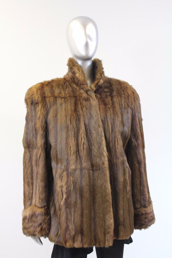 Brown Squirrel Fur Jacket Size M-L