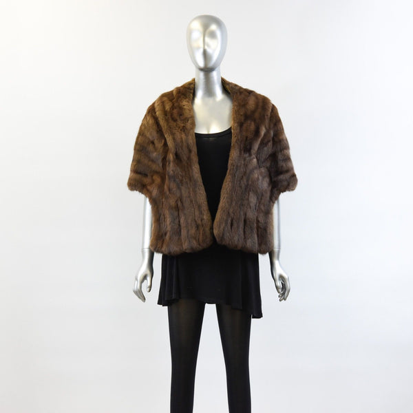 Brown Squirrel Fur Stole - One Size Fits All - Pre-Owned