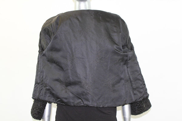 Black Lamb Fur Jacket Size S