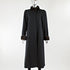 Black Wool Coat with Mink Fur Collar and Cuff - Size M