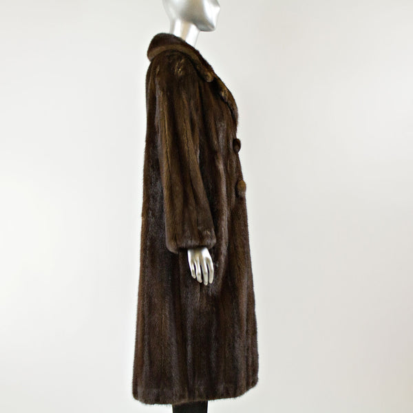 Mahogany Mink Fur Coat - Size S