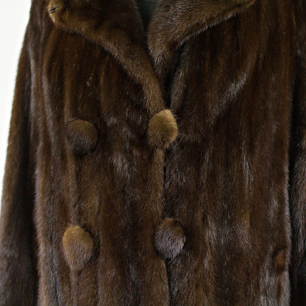 Mahogany Mink Fur Coat - Size S