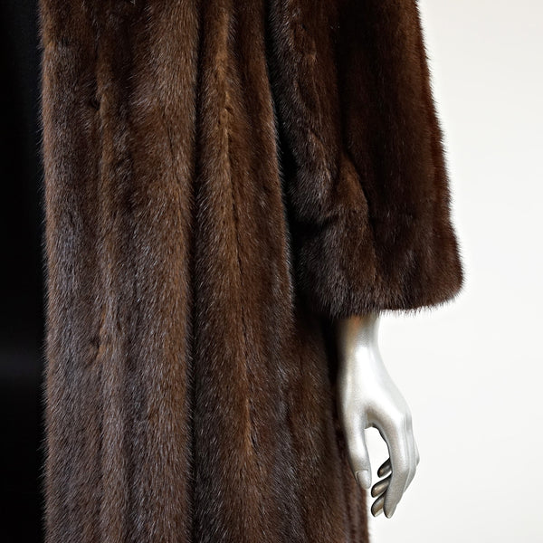 Mahogany Mink Fur Coat 7/8 - Size S - Pre-Owned