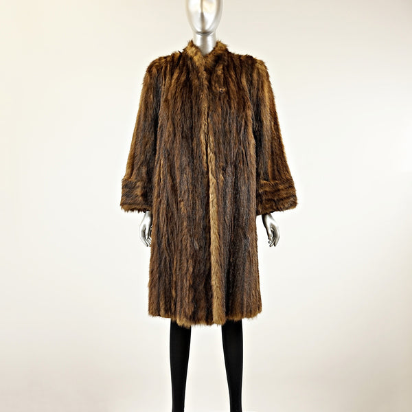 Muskrat Fur Coat - Size S - Pre-Owned