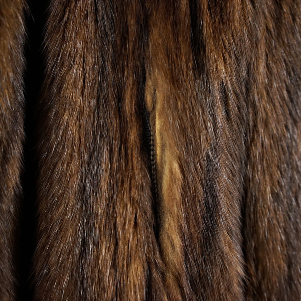Muskrat Fur Coat - Size S - Pre-Owned