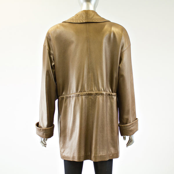 Bronze Leather Jacket - Size M - Pre-Owned