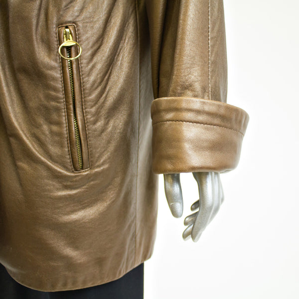 Bronze Leather Jacket - Size M - Pre-Owned