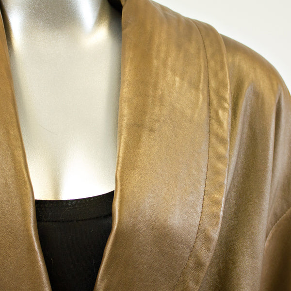 Bronze Leather Jacket - Size M - Pre-Owned