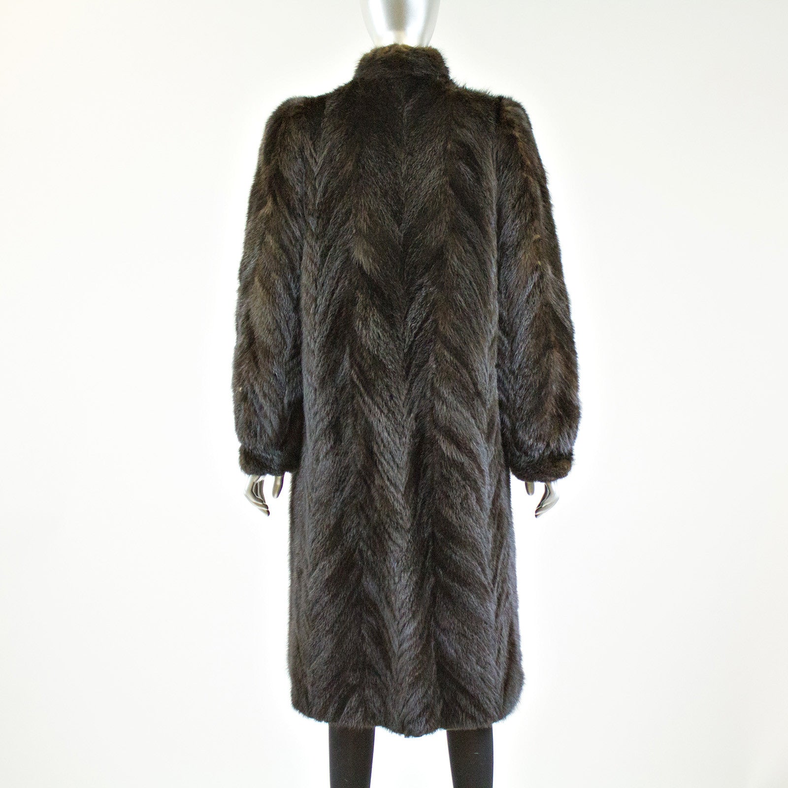 Mink tail top fur coat
