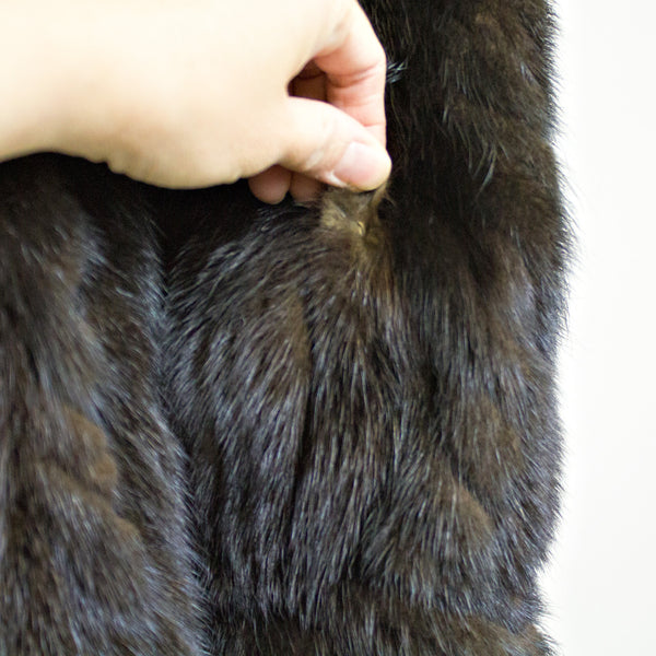 Mahogany Mink Tail Fur Coat - Size S - Pre-Owned