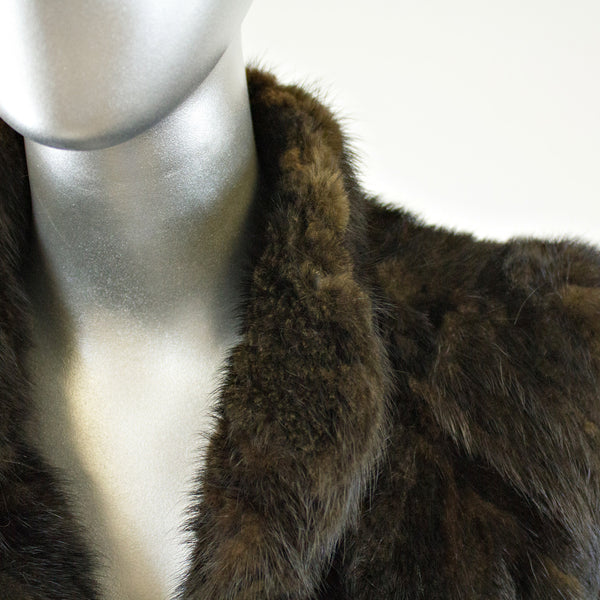 Mahogany Mink Tail Fur Coat - Size S - Pre-Owned