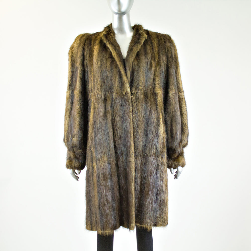 Muskrat Fur 7/8 Coat - Size M/L - Pre-Owned