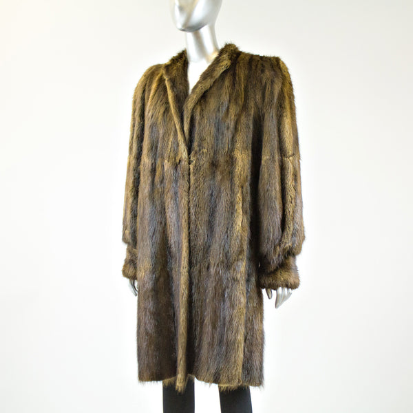 Muskrat Fur 7/8 Coat - Size M/L - Pre-Owned