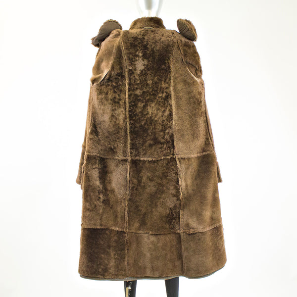 Camel Shearling Fur Coat - Size S - Pre-Owned