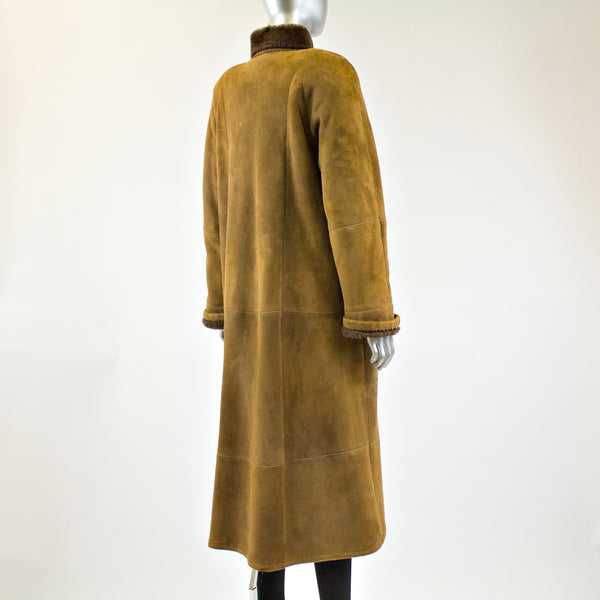 Camel Shearling Fur Coat - Size S - Pre-Owned