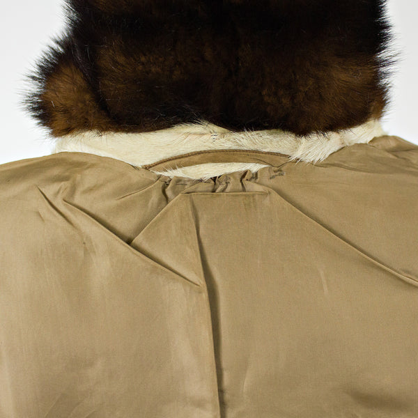Beige GoatKid Skin with Mink Fur Collar Jacket - Size S - Pre-Owned