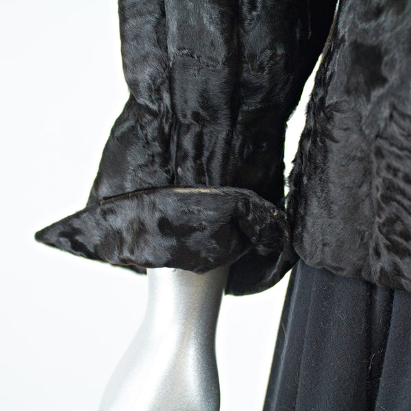 Black Persian Lamb Fur Jacket  - Size S - Pre-Owned