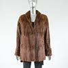 Dyed Red Ermine Fur Jacket - Size S