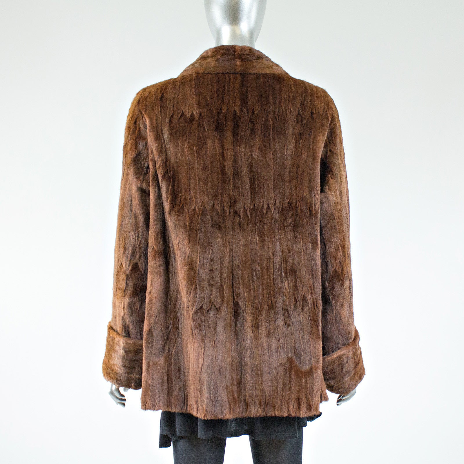 Dyed Red Ermine Fur Jacket Size S VintageFurs
