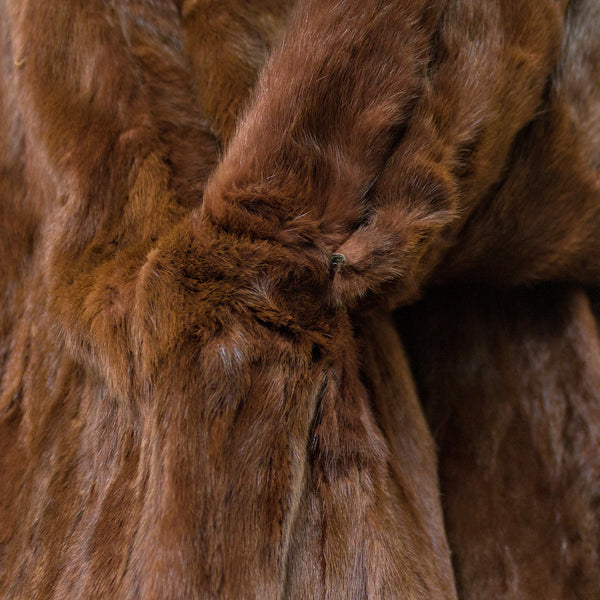 Dyed Red Ermine Fur Jacket - Size S