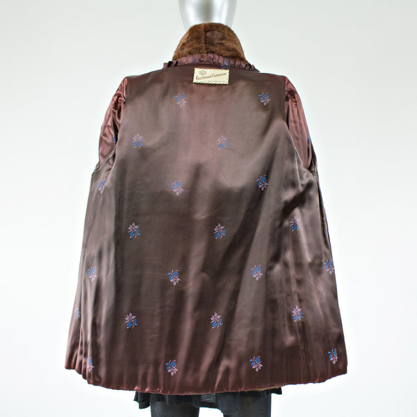 Dyed Red Ermine Fur Jacket - Size S