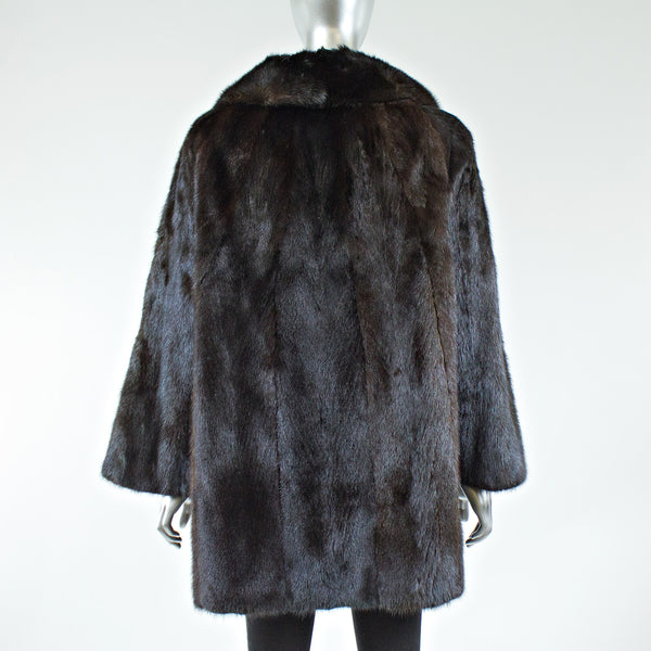 Dark Mahogany Mink Fur Jacket - Size S