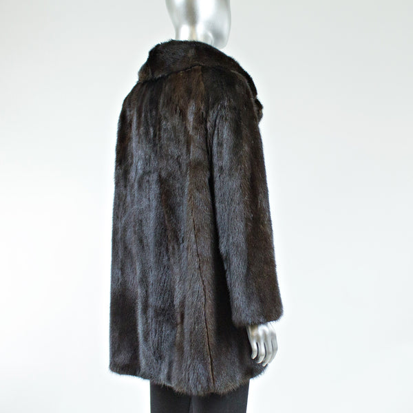 Dark Mahogany Mink Fur Jacket - Size S