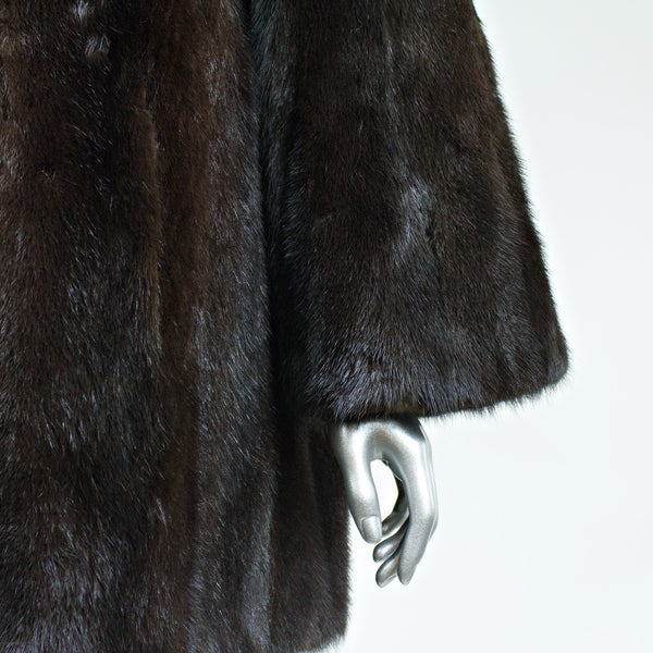Dark Mahogany Mink Fur Jacket - Size S