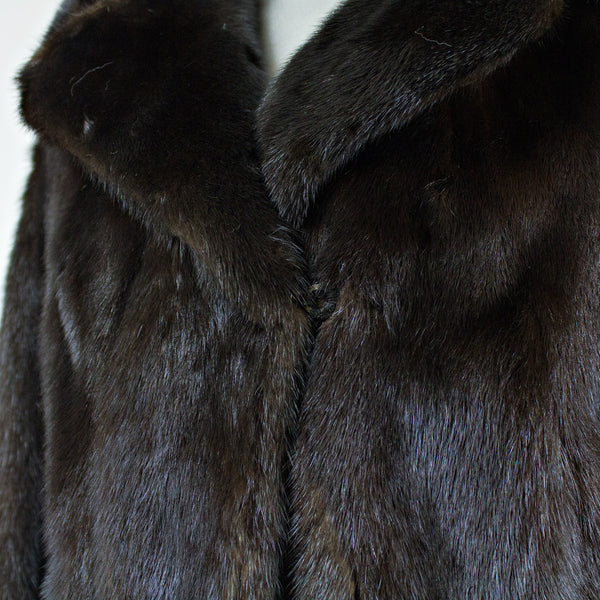 Dark Mahogany Mink Fur Jacket - Size S