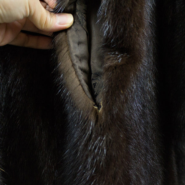Dark Mahogany Mink Fur Jacket - Size S