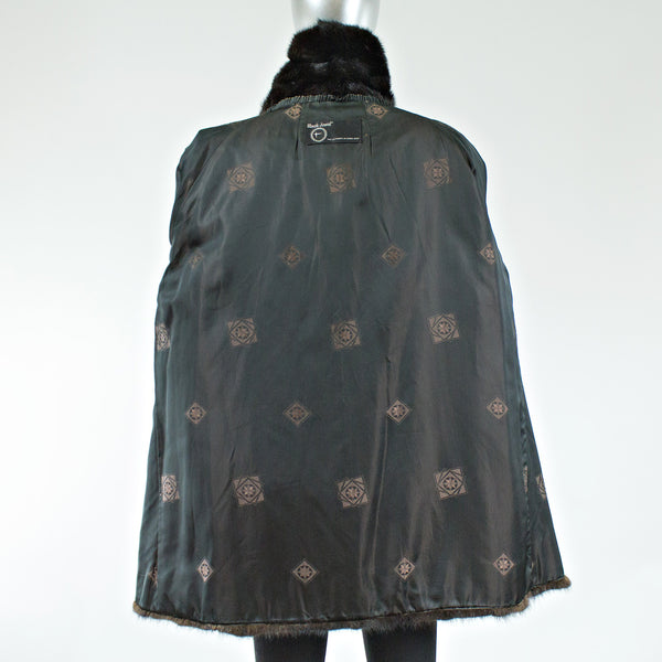 Dark Mahogany Mink Fur Jacket - Size S